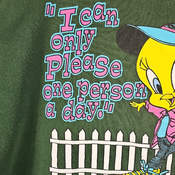 Vintage 1997 Looney Tunes Warner Brothers Tweety Bird XL Sweatshirt Unisex - Picture 9 of 13